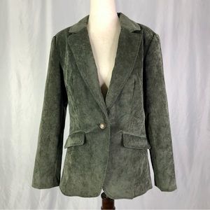 Cottage core gorgeous moss green corduroy blazer!